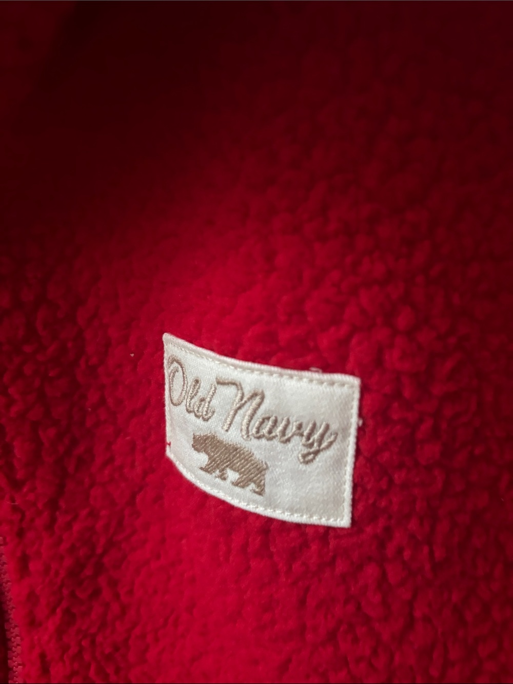 Old Navy Bright Red Sherpa Full-Zip Jacket - Picture 3 of 7